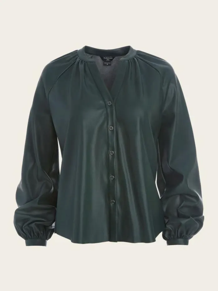 Women Tops And Sweaters Marciano Foxton Blouse Chenille Green Women Tops And Sweaters Marciano Foxton Blouse Chenille Green