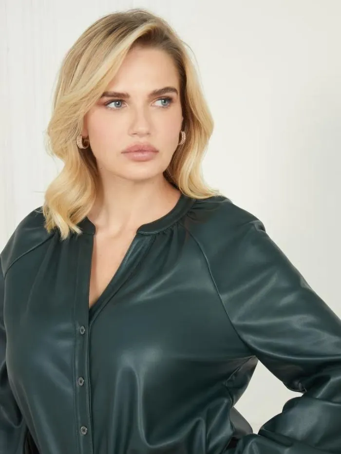 Women Tops And Sweaters Marciano Foxton Blouse Chenille Green Women Tops And Sweaters Marciano Foxton Blouse Chenille Green