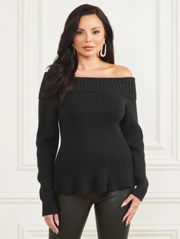 Women Tops And Sweaters Marciano Marisol Sweater Top Black