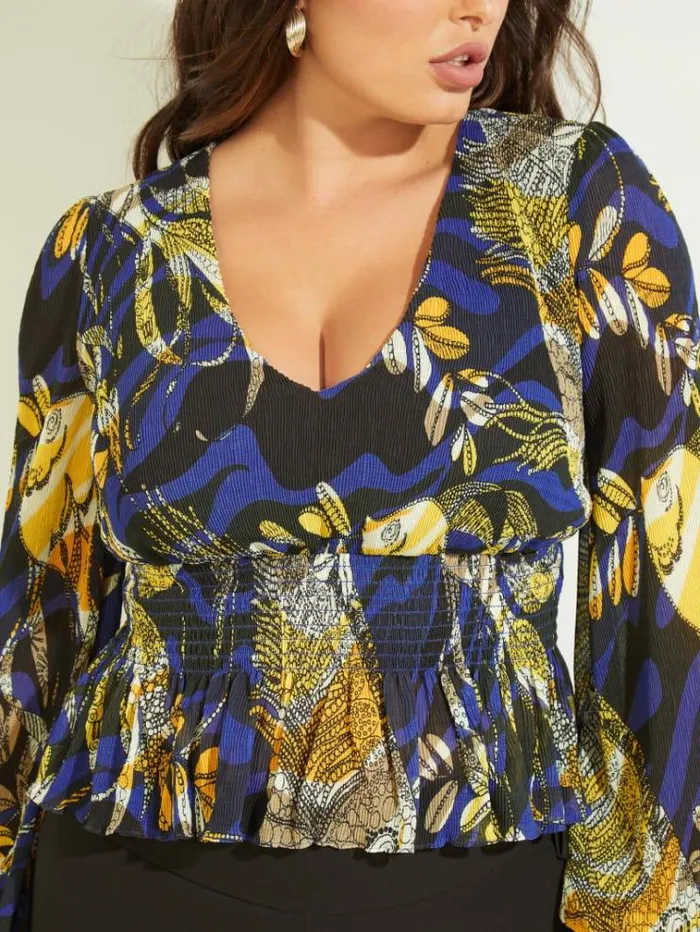 Women Tops And Sweaters Marciano Sonora Top Aquarius Print Women Tops And Sweaters Marciano Sonora Top Aquarius Print