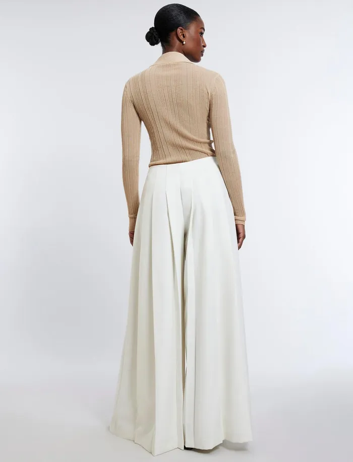Women Tops BCBG Crochet Collar Top Neutral