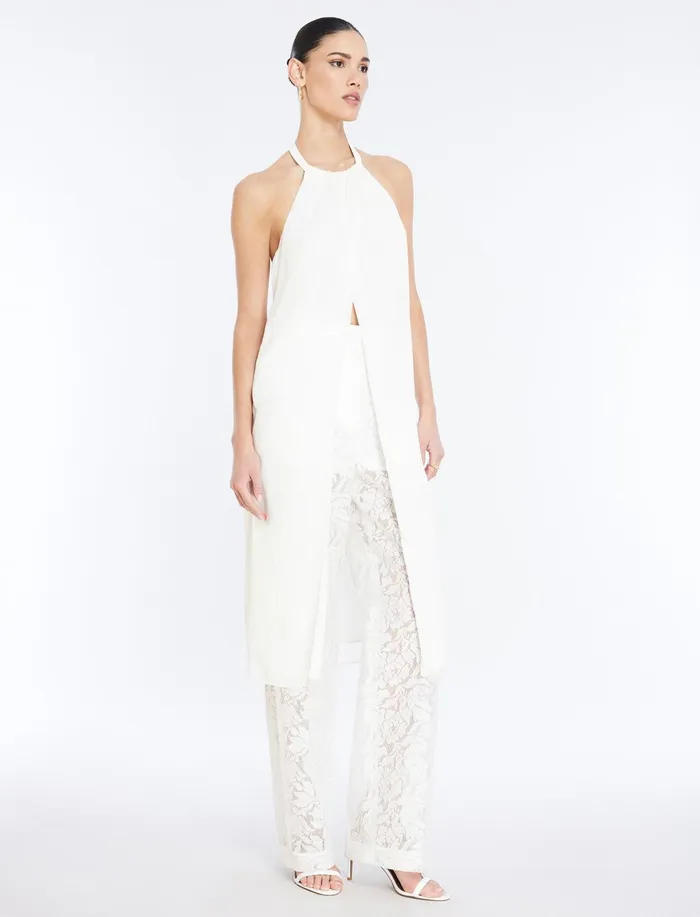 Women Tops BCBG Halter Tunic Top Gardenia