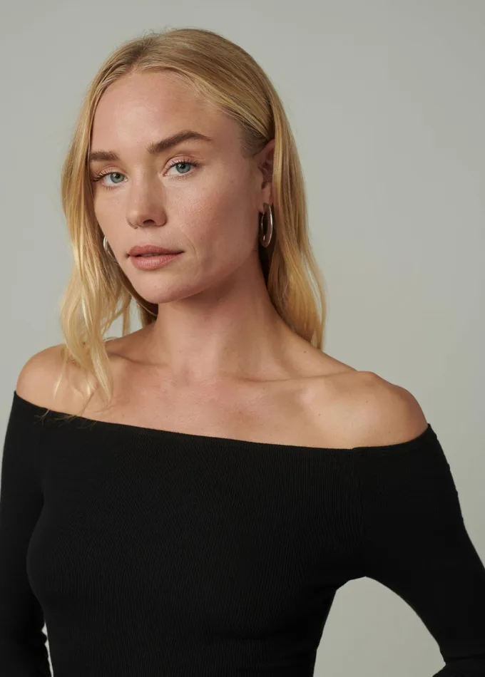 Women Tops Joe039s Jeans THE DEVIN OFF THE SHOULDER TOP Black