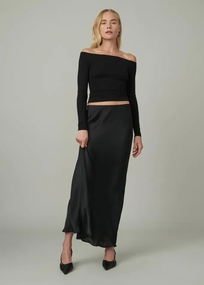 Women Tops Joe039s Jeans THE DEVIN OFF THE SHOULDER TOP Black