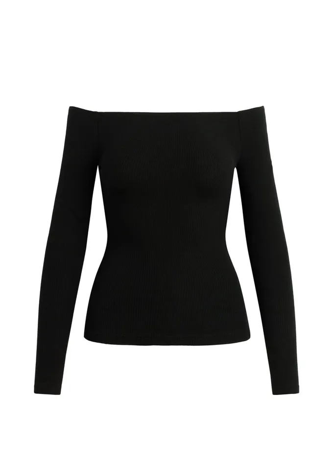 Women Tops Joe039s Jeans THE DEVIN OFF THE SHOULDER TOP Black