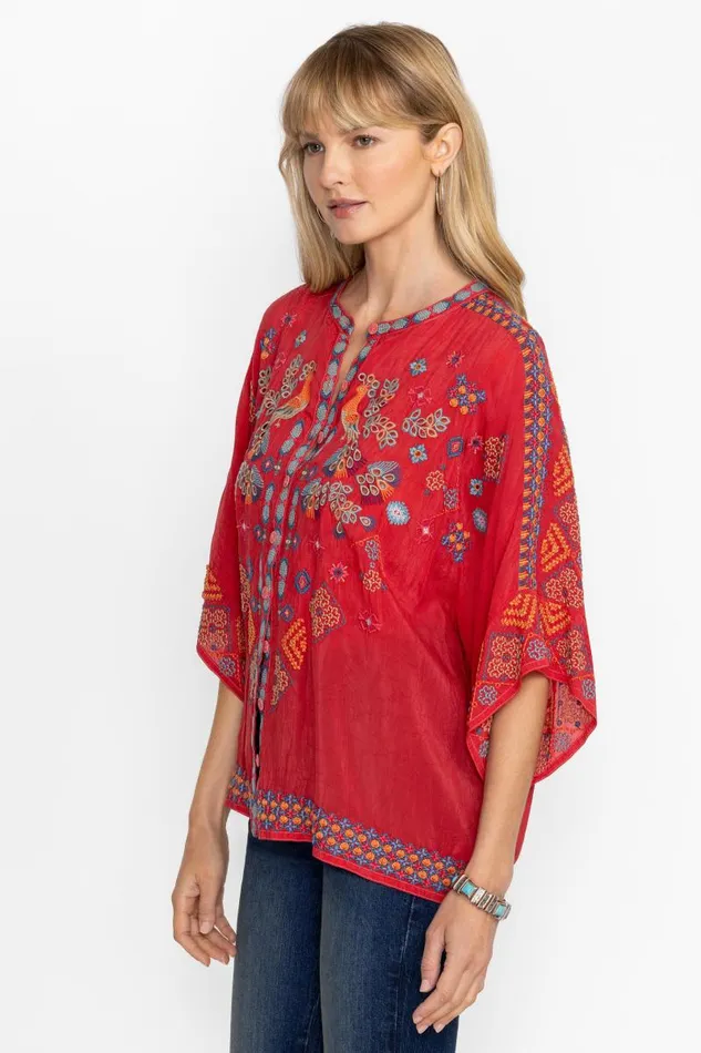 Women Tops Johnny Was BRONY BLOUSE Equestrian Red Women Tops Johnny Was BRONY BLOUSE Equestrian Red