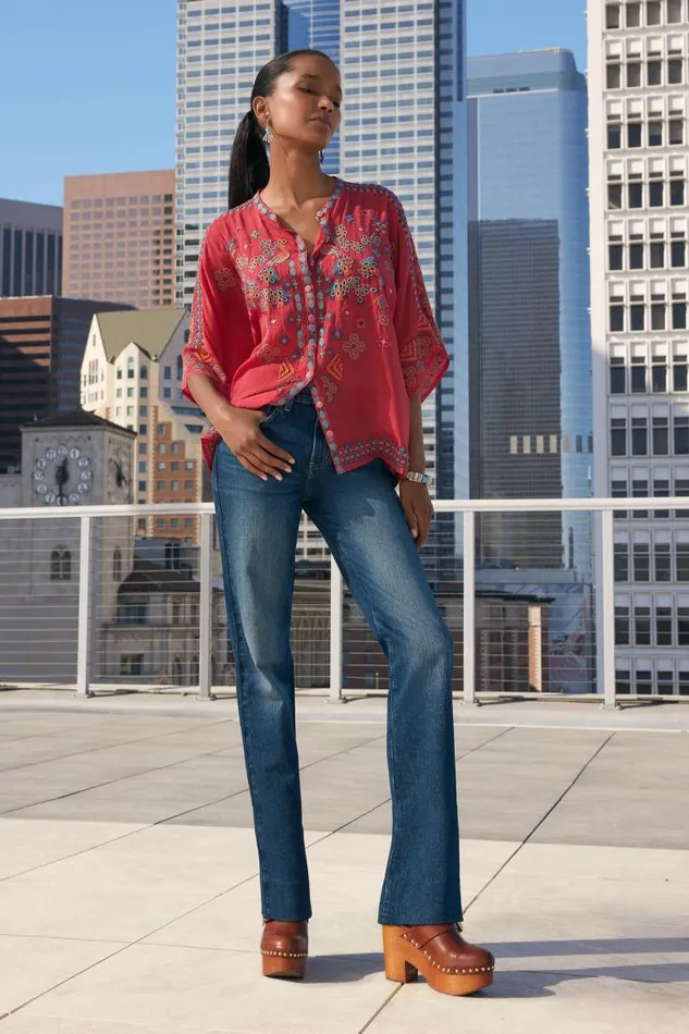 Women Tops Johnny Was BRONY BLOUSE Equestrian Red Women Tops Johnny Was BRONY BLOUSE Equestrian Red