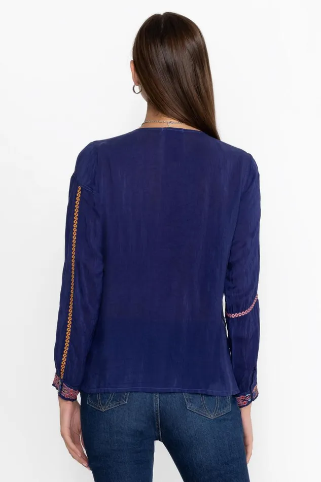 Women Tops Johnny Was CATINA BLOUSE Beacon Blue Women Tops Johnny Was CATINA BLOUSE Beacon Blue