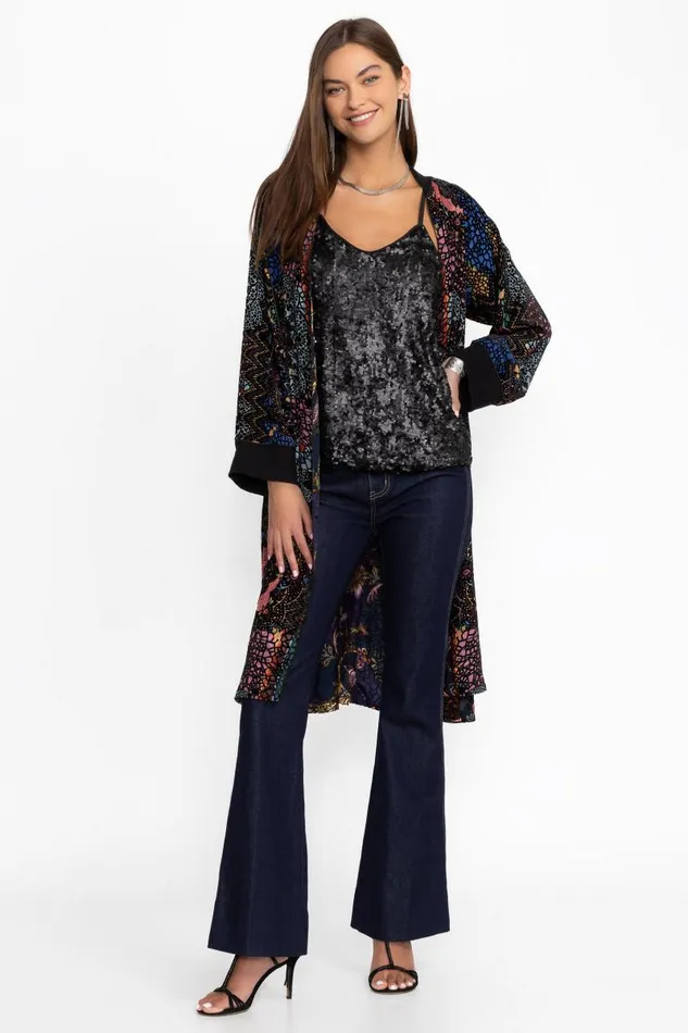 Women Tops Johnny Was ETTA SEQUIN CAMI Black Sequin Women Tops Johnny Was ETTA SEQUIN CAMI Black Sequin