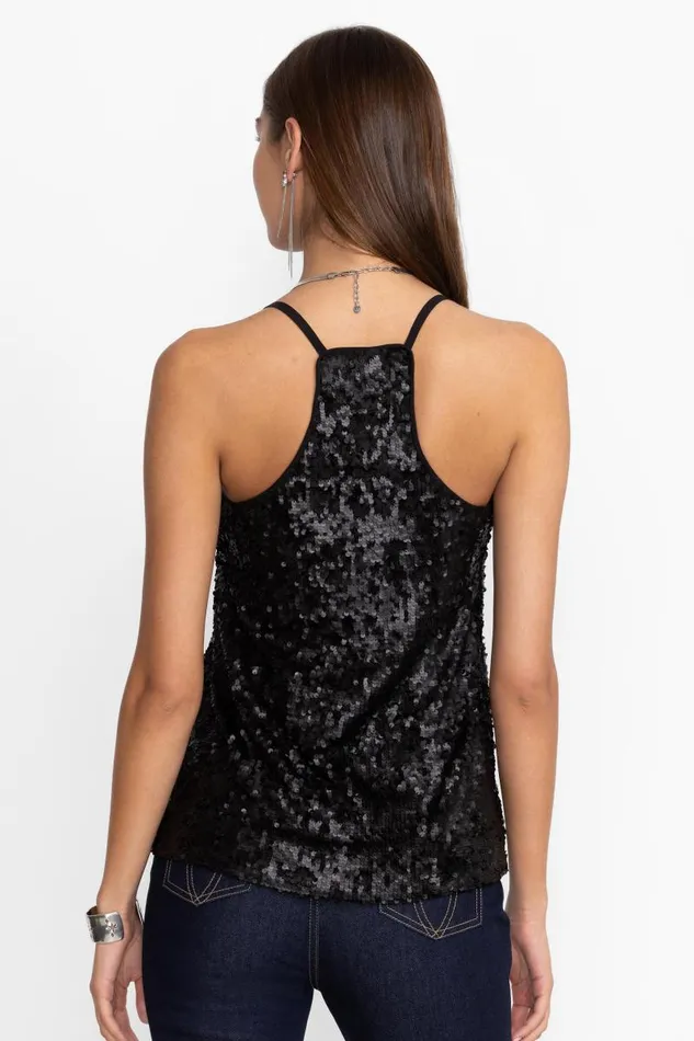 Women Tops Johnny Was ETTA SEQUIN CAMI Black Sequin Women Tops Johnny Was ETTA SEQUIN CAMI Black Sequin