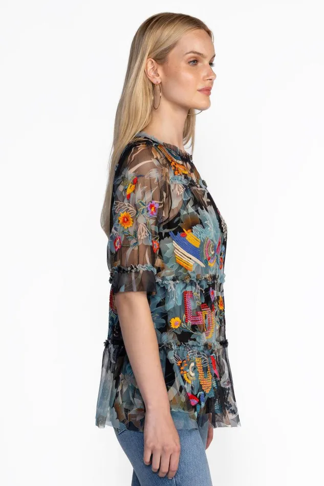Women Tops Johnny Was MAZZY RUFFLE TIERED BLOUSE Peonee Night Women Tops Johnny Was MAZZY RUFFLE TIERED BLOUSE Peonee Night