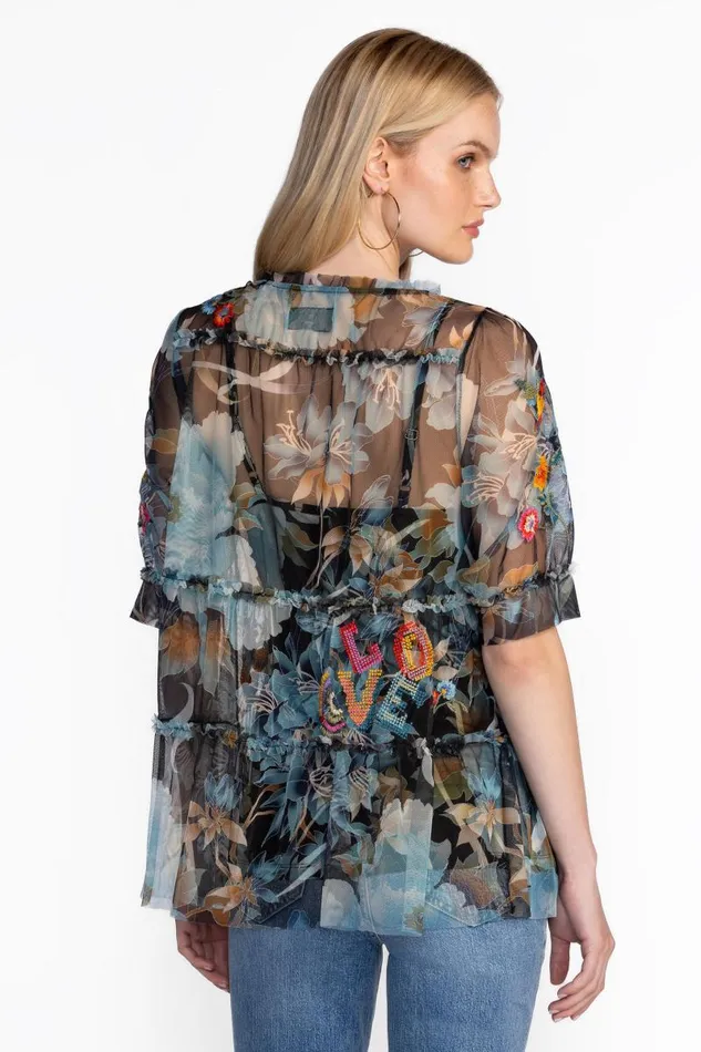 Women Tops Johnny Was MAZZY RUFFLE TIERED BLOUSE Peonee Night Women Tops Johnny Was MAZZY RUFFLE TIERED BLOUSE Peonee Night