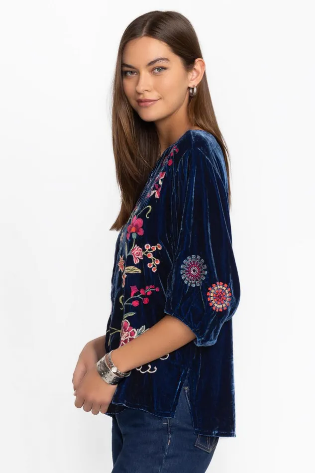 Women Tops Johnny Was VELVET BOATNECK BLOUSE Bellwether Women Tops Johnny Was VELVET BOATNECK BLOUSE Bellwether