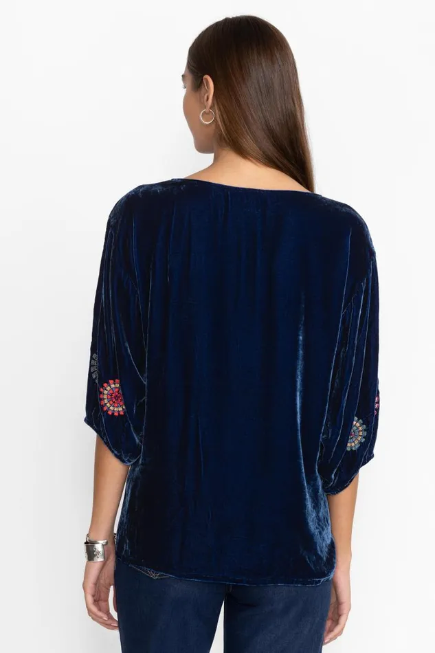 Women Tops Johnny Was VELVET BOATNECK BLOUSE Bellwether Women Tops Johnny Was VELVET BOATNECK BLOUSE Bellwether