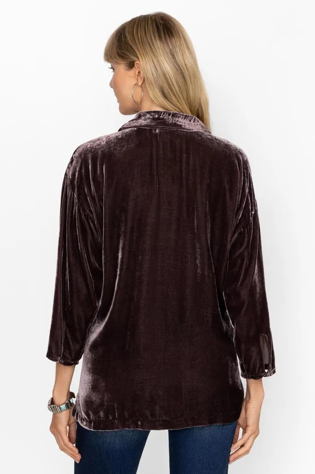 Women Tops Johnny Was VELVET POPOVER SHIRT Coffee Bean Women Tops Johnny Was VELVET POPOVER SHIRT Coffee Bean