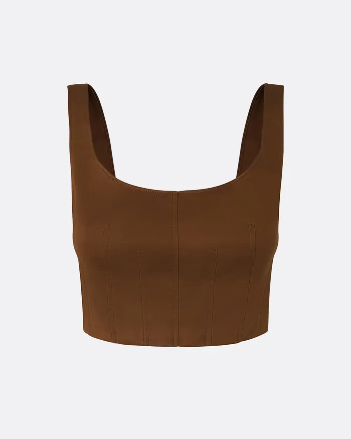 Women Tops Safiyaa Denizal Deep Brown Top Deep Brown