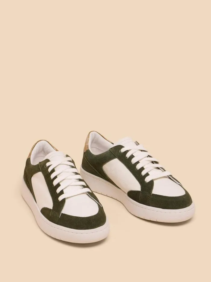 Women TRAINERS White Stuff Dahlia Leather Trainer Green Multi