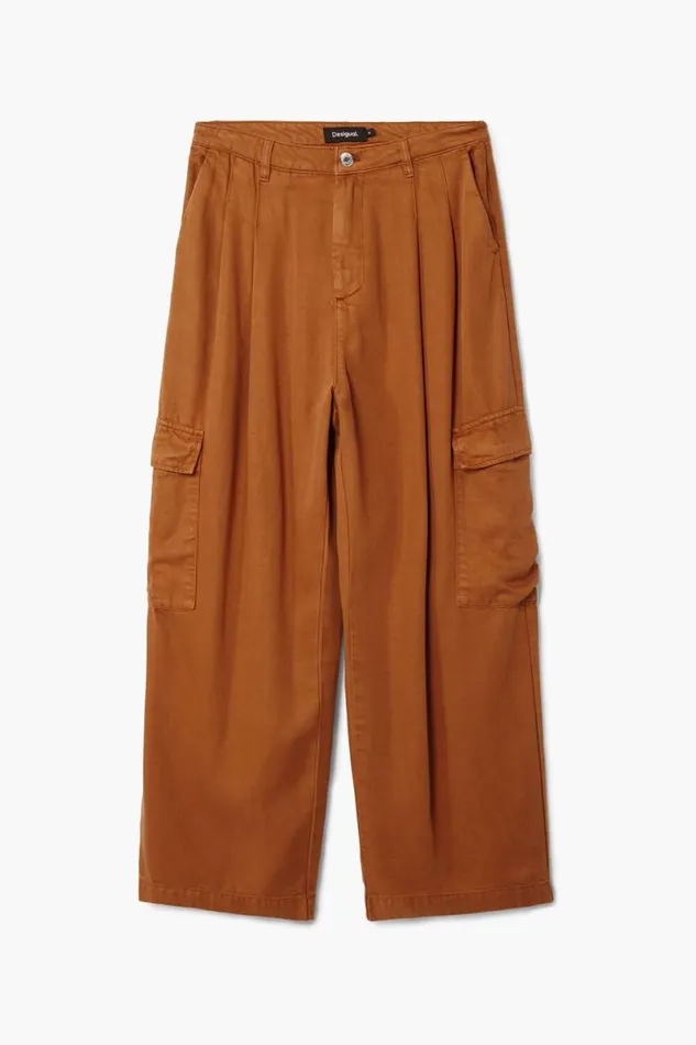 Women Trousers Desigual Flowy Cargo Pants