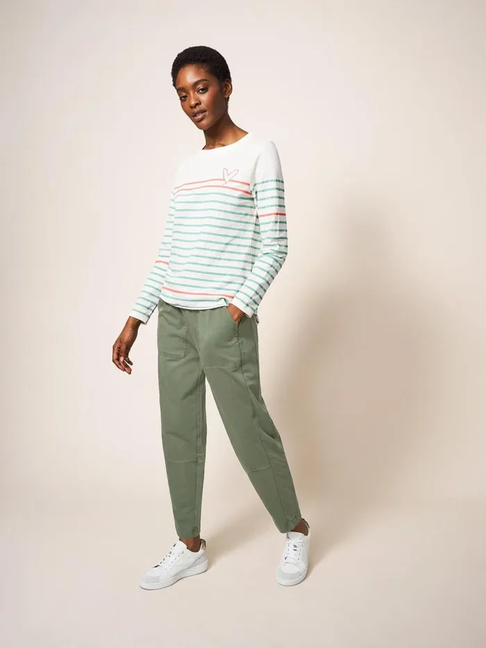 Women TROUSERS White Stuff Ava Jersey Jogger Khaki Green Women TROUSERS White Stuff Ava Jersey Jogger Khaki Green