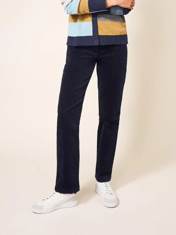 Women TROUSERS White Stuff Brooke Straight Cord Trouser Dark Navy