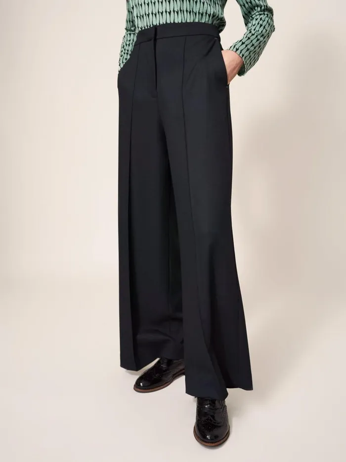 Women TROUSERS White Stuff Jenny Wide Leg Trouser Pure Black Women TROUSERS White Stuff Jenny Wide Leg Trouser Pure Black