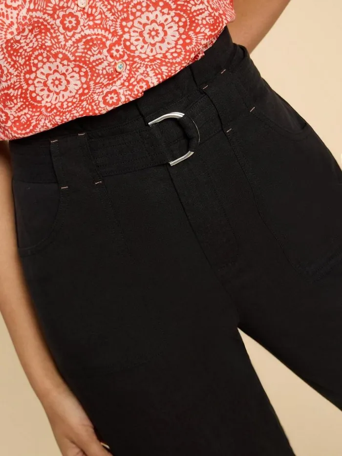 Women TROUSERS White Stuff Teakie Tencel Linen Trouser Pure Black