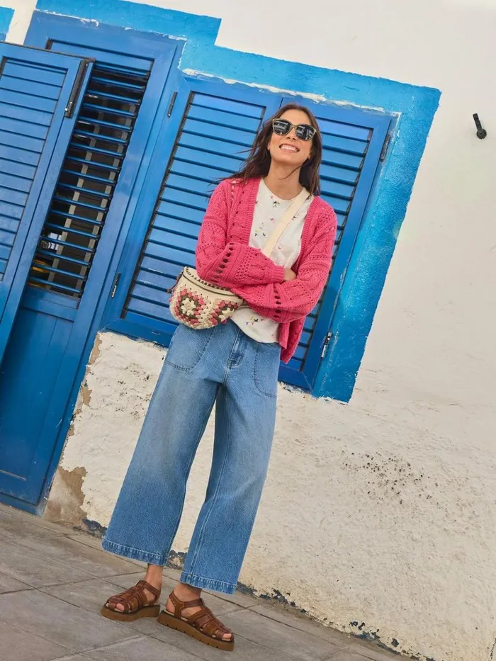 Women TROUSERS White Stuff Tia Wide Leg Crop Jean Mid Denim Women TROUSERS White Stuff Tia Wide Leg Crop Jean Mid Denim