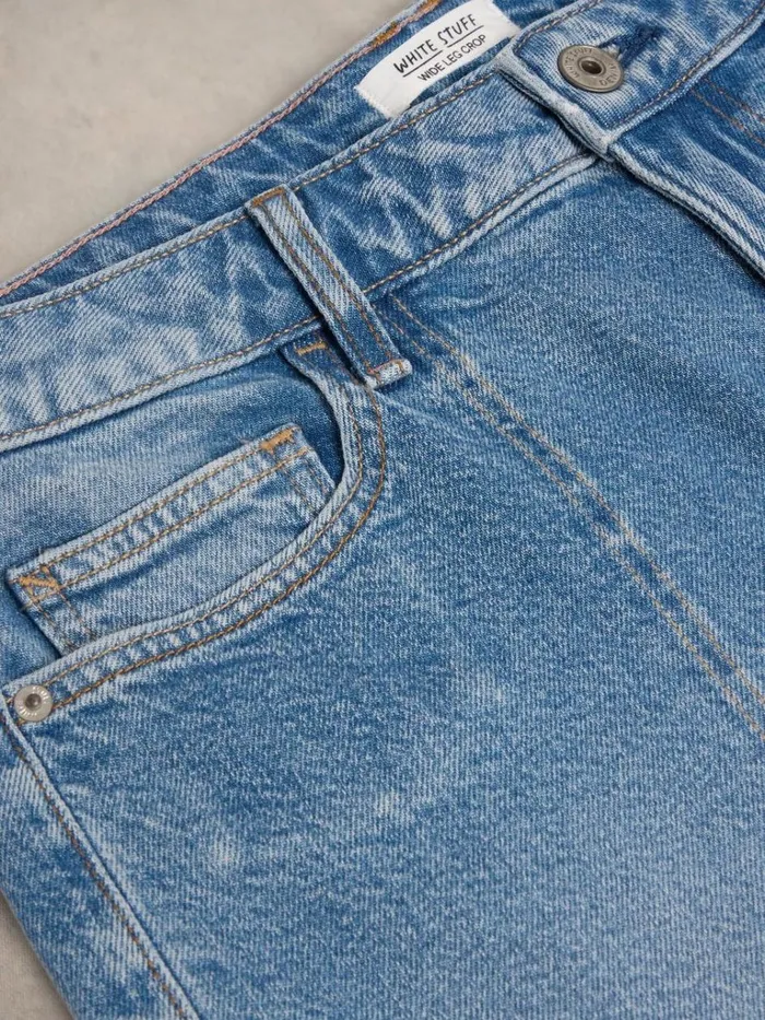 Women TROUSERS White Stuff Tia Wide Leg Crop Jean Mid Denim Women TROUSERS White Stuff Tia Wide Leg Crop Jean Mid Denim