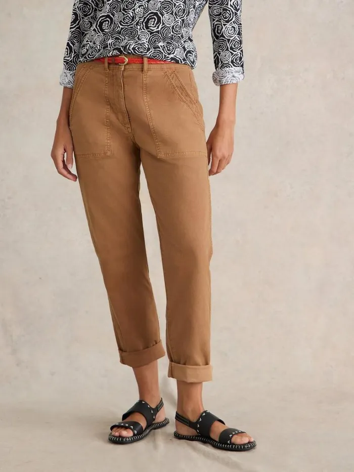 Women TROUSERS White Stuff Twister Chino Mid Tan Women TROUSERS White Stuff Twister Chino Mid Tan