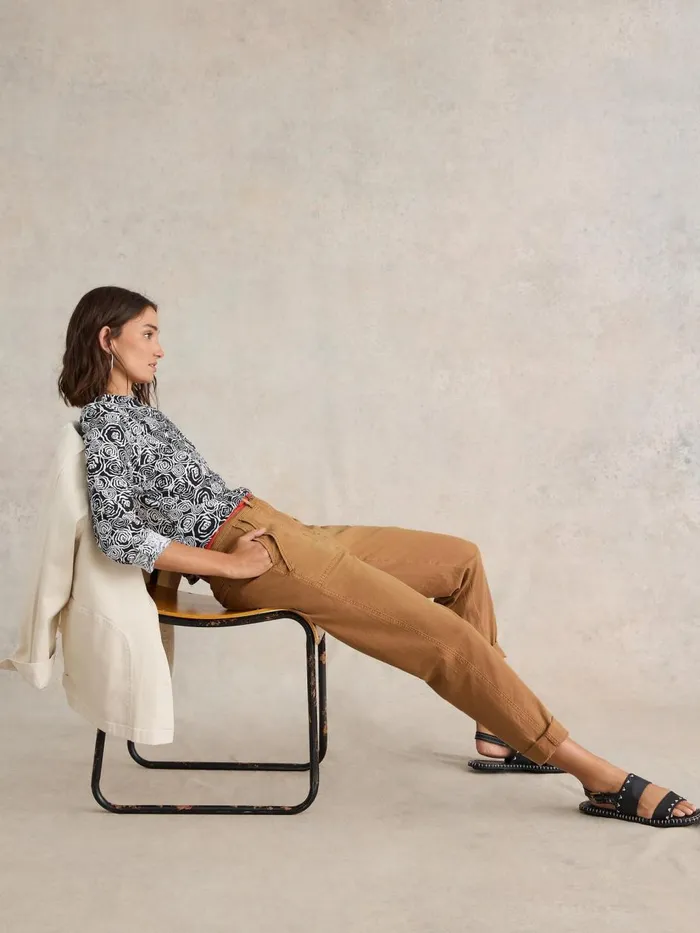 Women TROUSERS White Stuff Twister Chino Mid Tan Women TROUSERS White Stuff Twister Chino Mid Tan