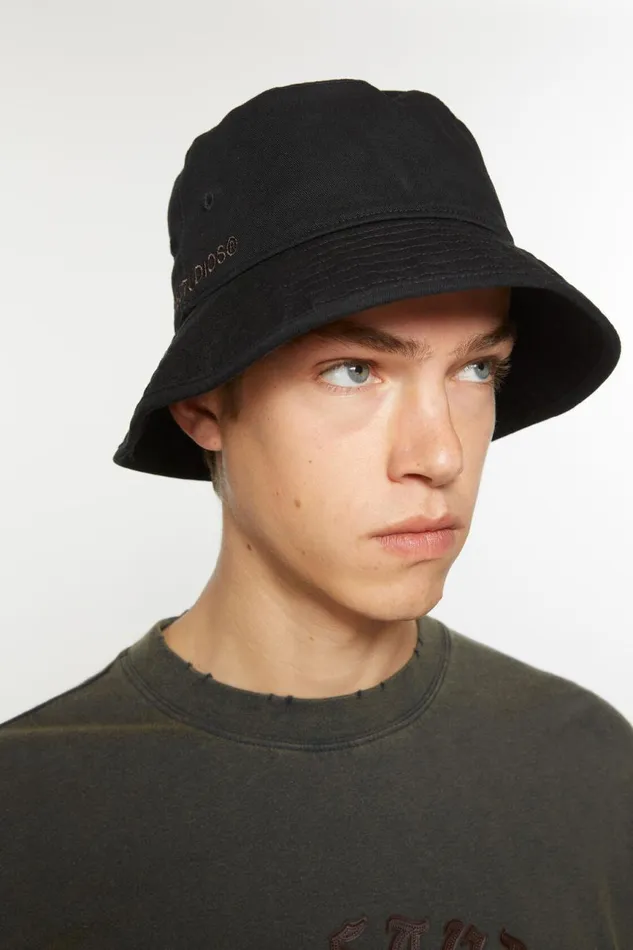 Women Twill Bucket Hat Black Acne Studios Hats