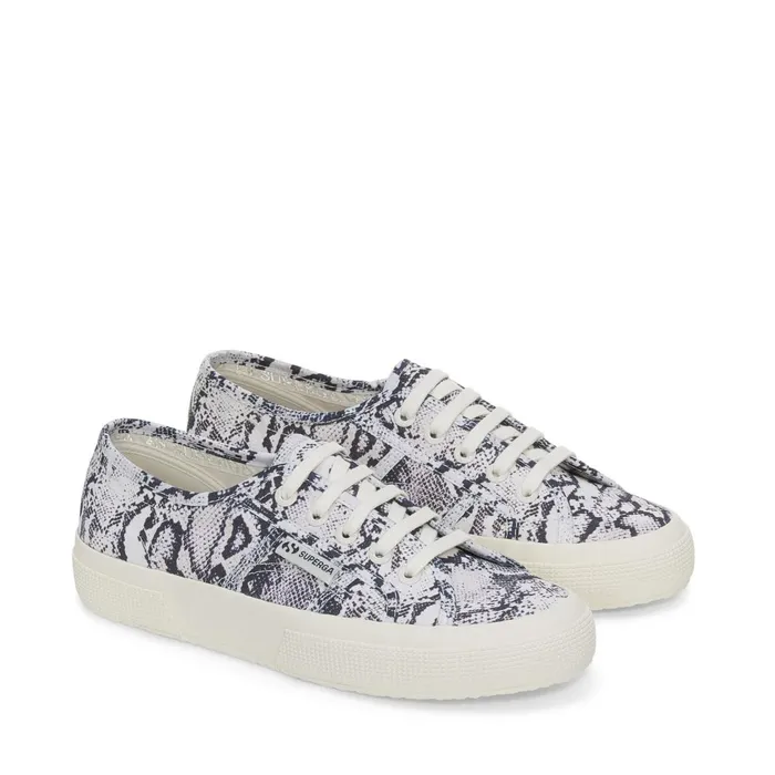 Women Unisex 2750 PRINT Sneaker WHITE AVORIONAVY SNAKE Superga Low Cut