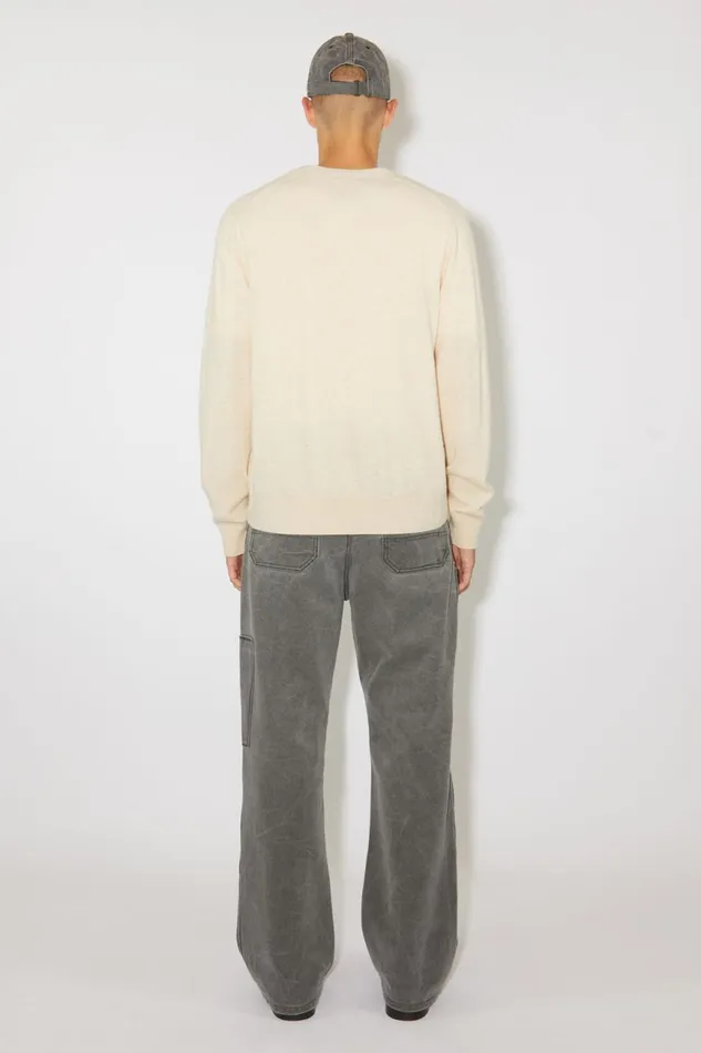 Women Vneck Cardigan Oatmeal Melange Acne Studios Knitwear
