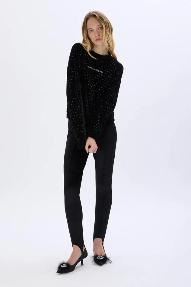 Women Velvet Sweatshirt Black Black Sonia Rykiel Sweatshirts
