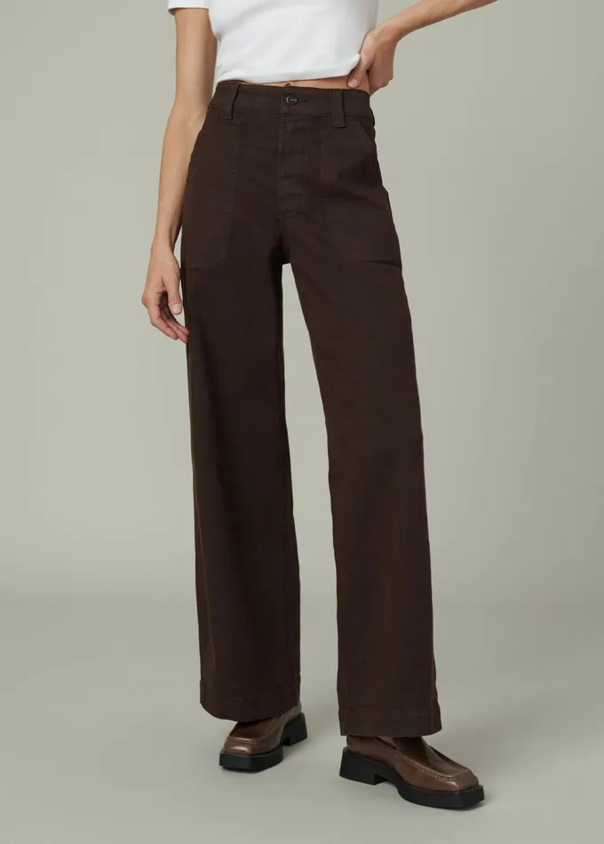 Women Wide Leg Joe039s Jeans THE CHLOE UTILITY WIDE LEG Coffee Bean