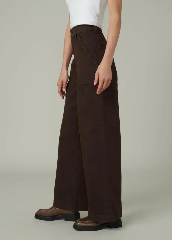 Women Wide Leg Joe039s Jeans THE CHLOE UTILITY WIDE LEG Coffee Bean