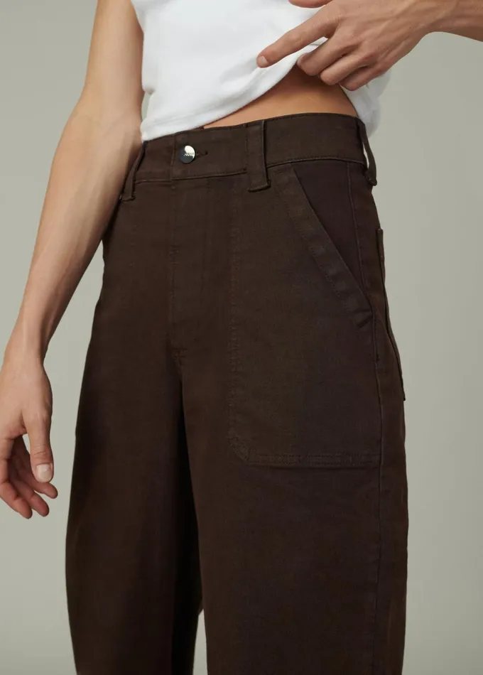 Women Wide Leg Joe039s Jeans THE CHLOE UTILITY WIDE LEG Coffee Bean