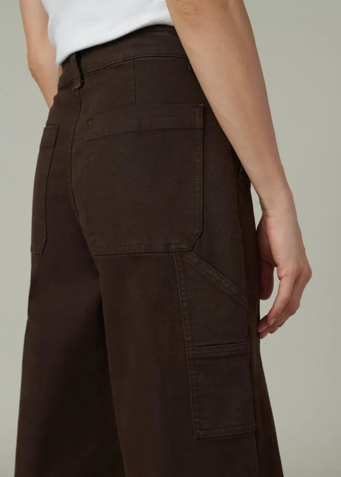 Women Wide Leg Joe039s Jeans THE CHLOE UTILITY WIDE LEG Coffee Bean