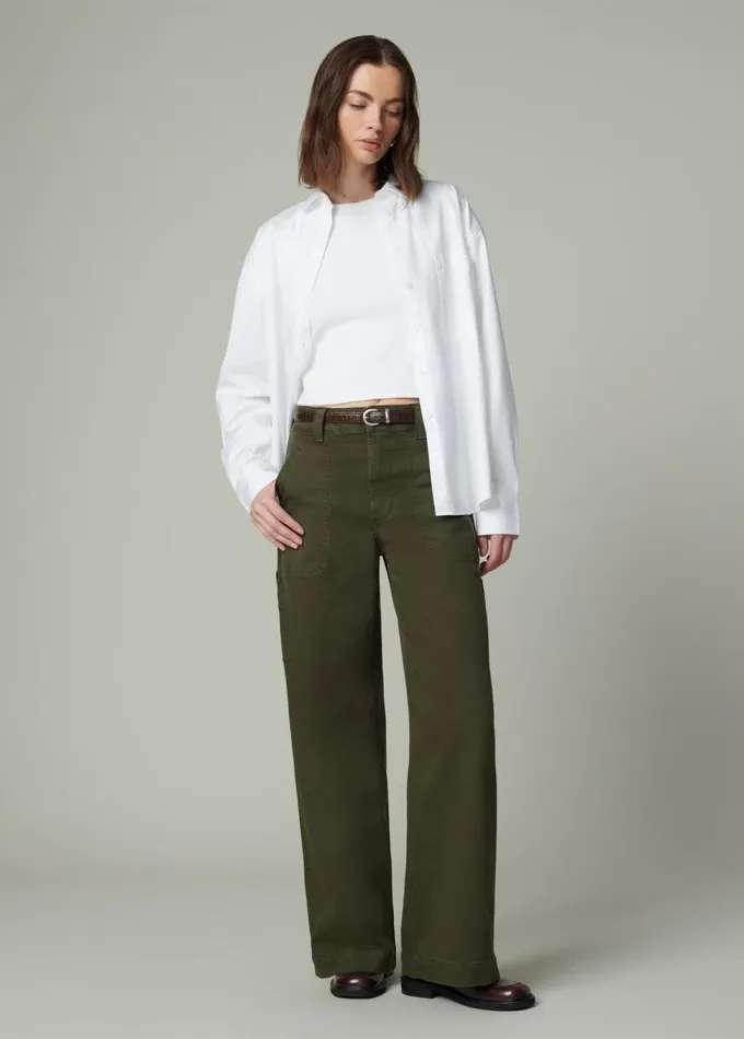 Women Wide Leg Joe039s Jeans THE CHLOE UTILITY WIDE LEG Forest Night