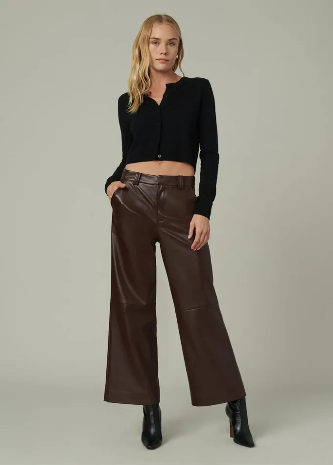 Women Wide Leg Joe039s Jeans THE MIA TROUSER Coffee Bean