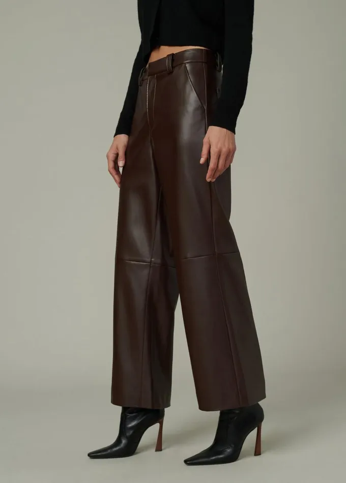Women Wide Leg Joe039s Jeans THE MIA TROUSER Coffee Bean