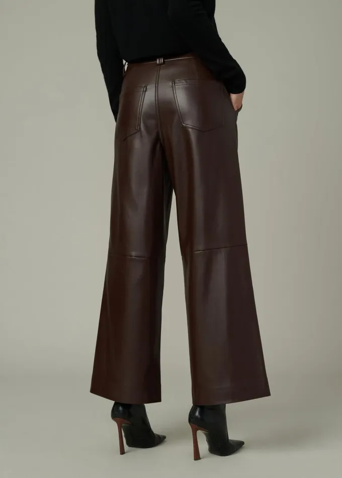 Women Wide Leg Joe039s Jeans THE MIA TROUSER Coffee Bean