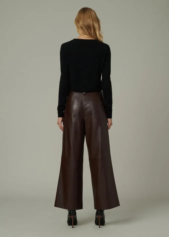 Women Wide Leg Joe039s Jeans THE MIA TROUSER Coffee Bean