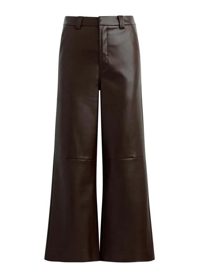 Women Wide Leg Joe039s Jeans THE MIA TROUSER Coffee Bean