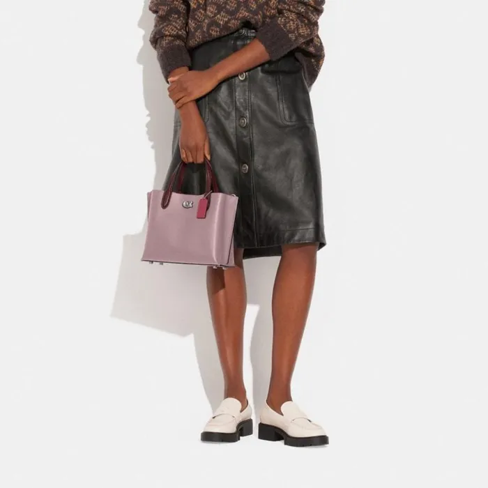 Women Willow Tote 24 In Colorblock Silverfaded Purple Coach Totes and Carryalls Women Willow Tote 24 In Colorblock Silverfaded Purple Coach Totes and Carryalls