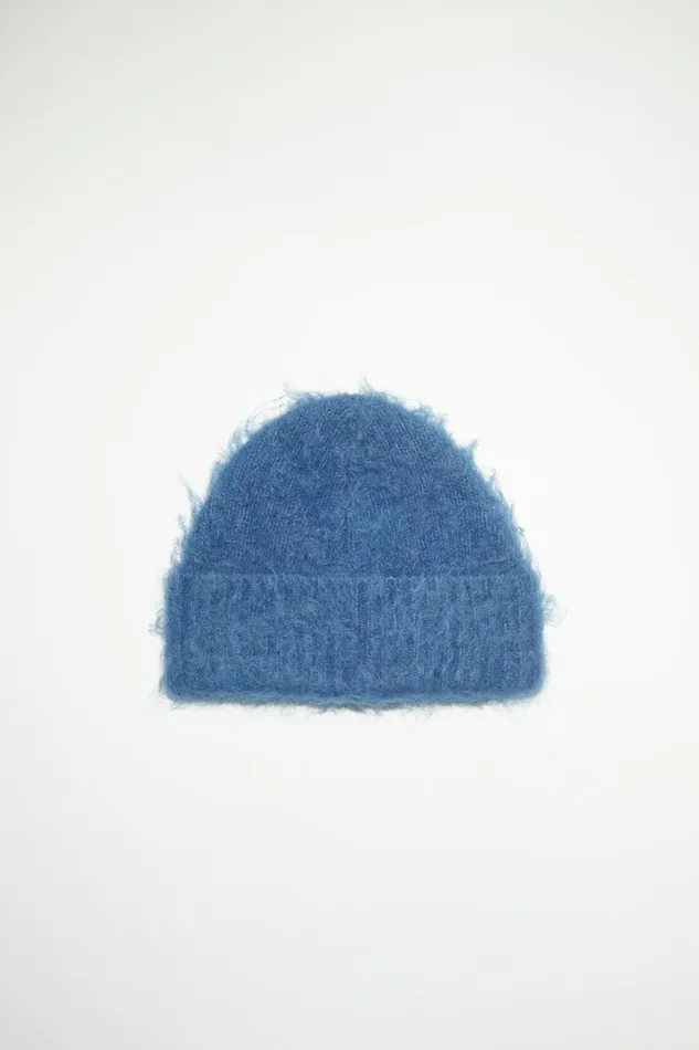 Women Wool Mohair Beanie Denim Blue Acne Studios Hats