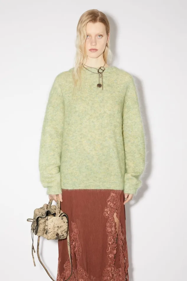 Women Wool Mohair Jumper Pistachio Green Acne Studios Knitwear