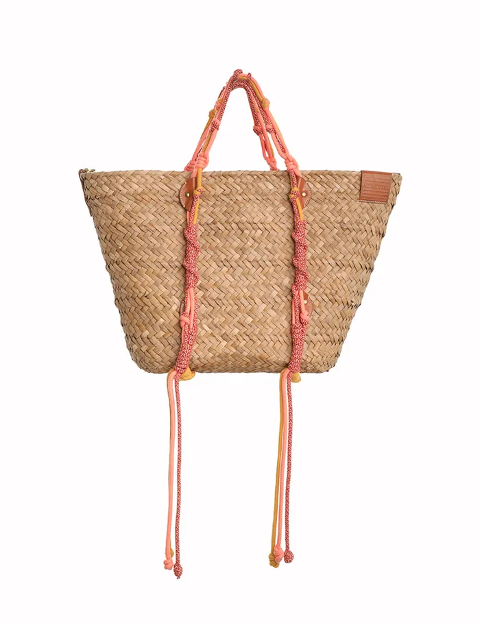 Women Zimmermann Bags Large Macrame Basket Coral Multi