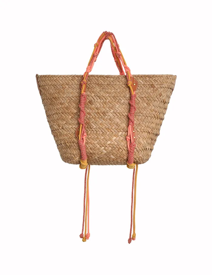 Women Zimmermann Bags Large Macrame Basket Coral Multi