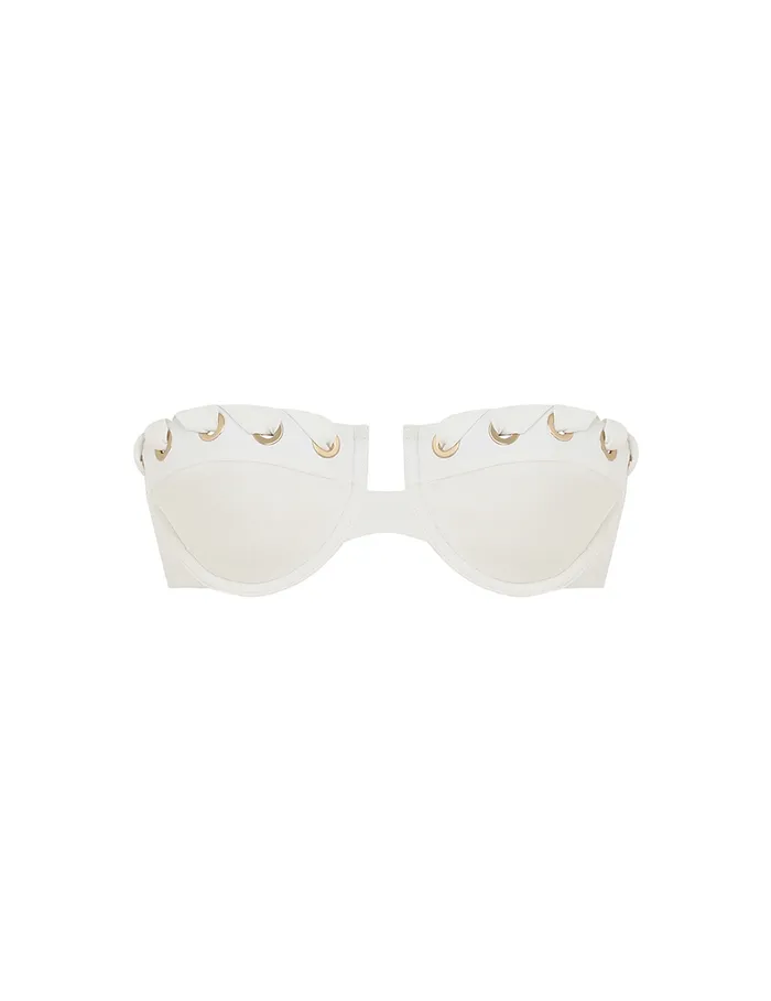 Women Zimmermann Bikinis Halliday Eyelet Balconette Bra Ivory